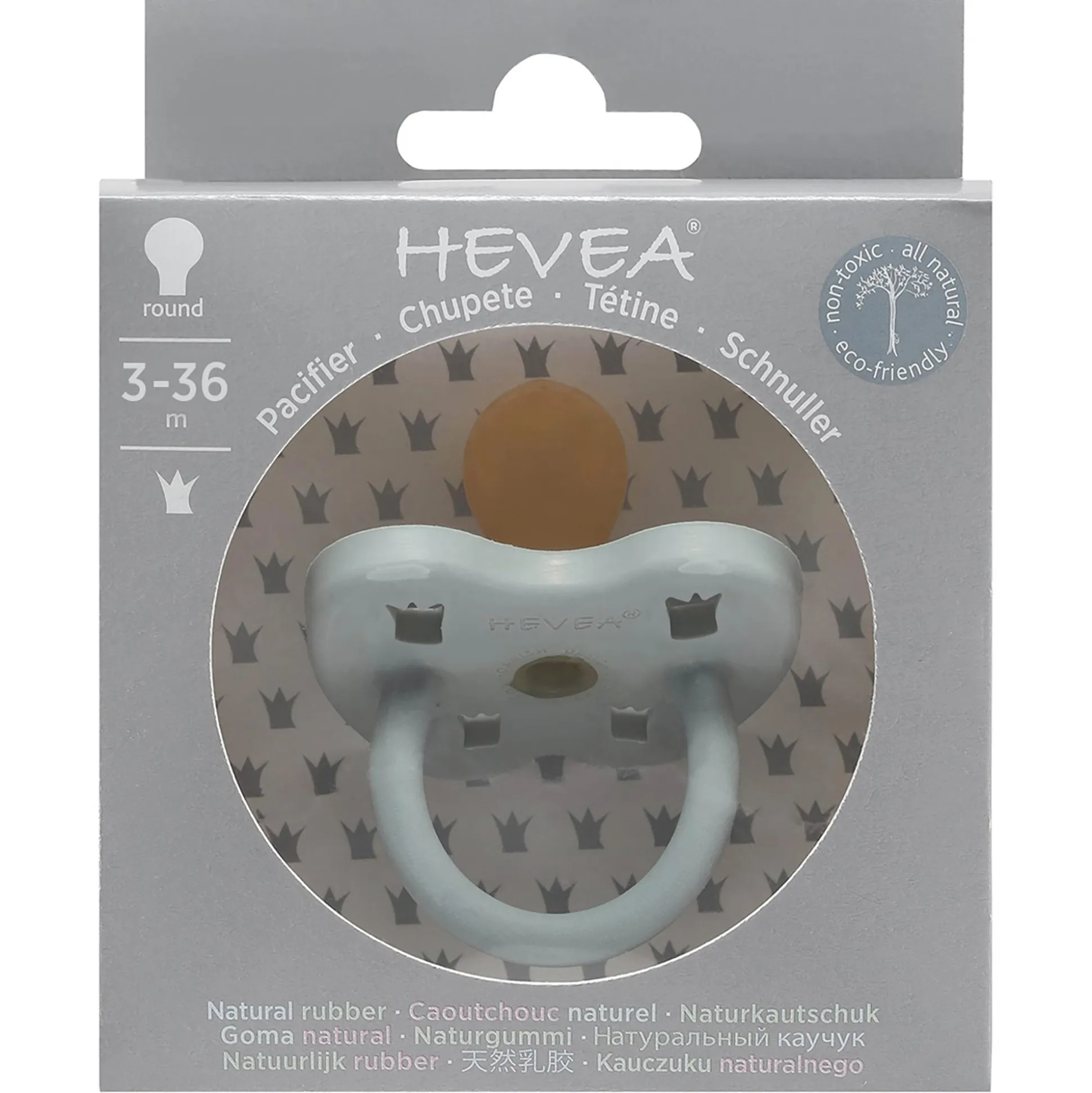 Schnuller Gorgeous Grey 3-36 Monate Krone Rund