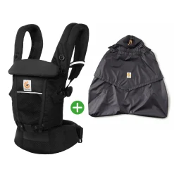 Set Adapt Soft Flex Mesh Onyx Black mit Rain & Wind Carrier Cover