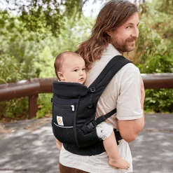 Set Adapt Soft Flex Mesh Onyx Black mit Rain & Wind Carrier Cover