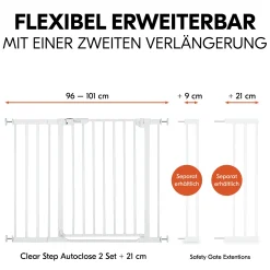 Set Clear Step Autoclose 2 mit 21 cm Verlängerung White