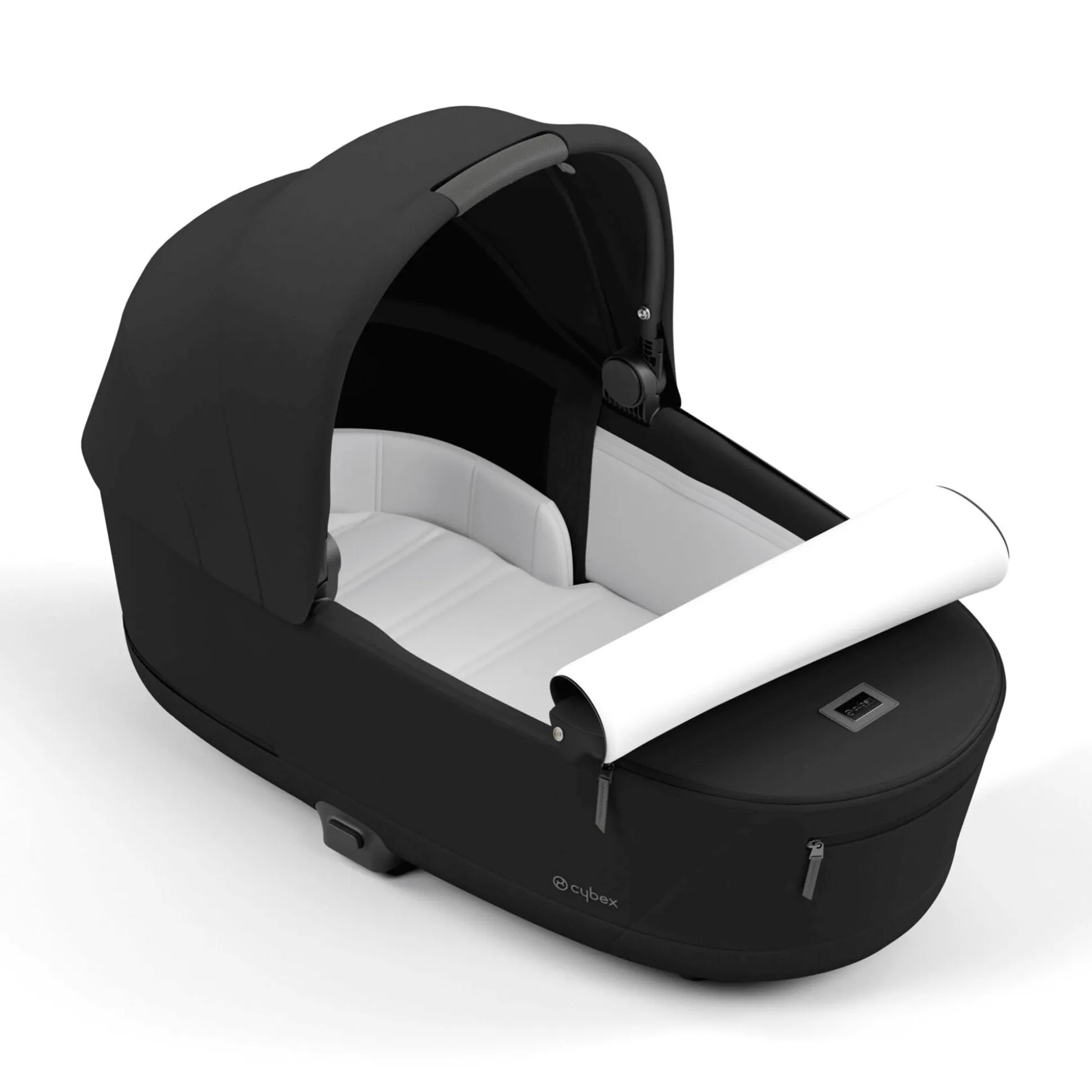 Set e-Priam Rahmen Matt Black mit Wanne Lux und Sitzpaket Sepia Black