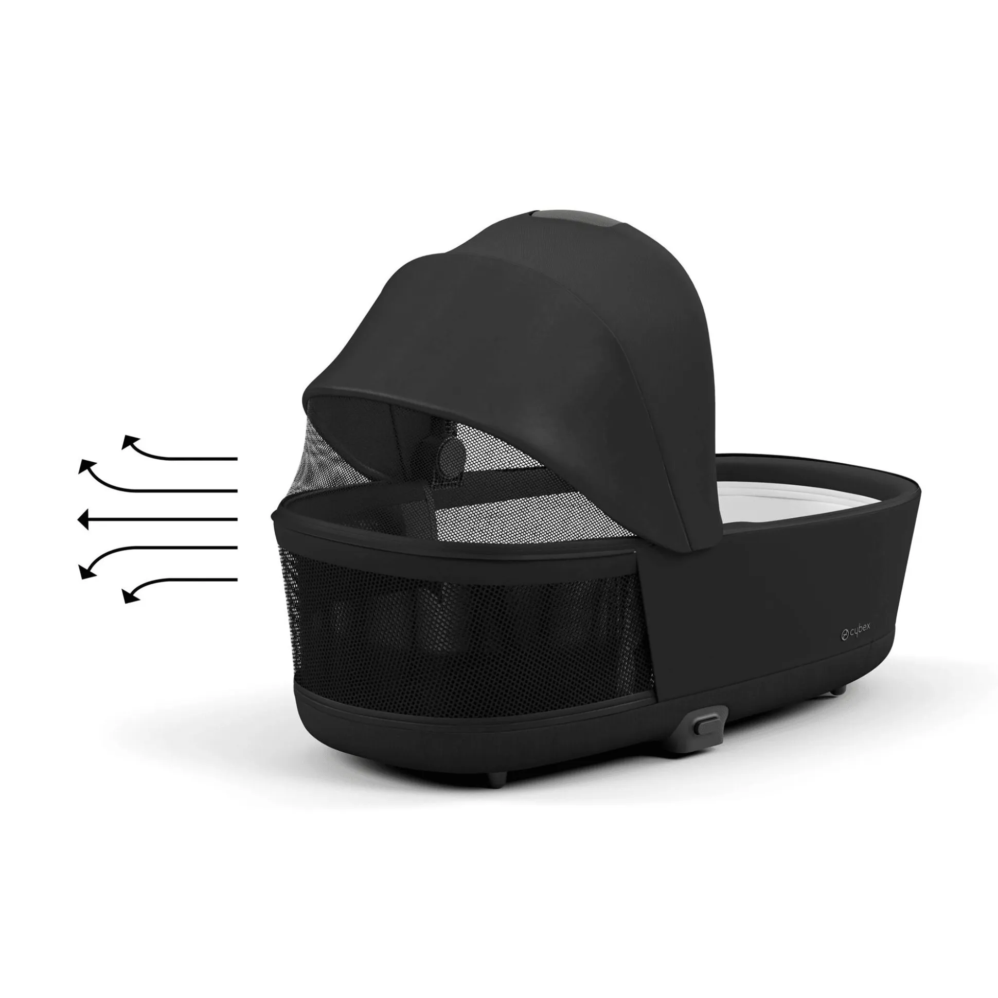 Set e-Priam Rahmen Matt Black mit Wanne Lux und Sitzpaket Sepia Black