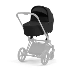 Set e-Priam Rahmen Matt Black mit Wanne Lux und Sitzpaket Sepia Black