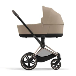 Set Priam Rahmen Chrome Black mit Wanne Lux und Sitzpaket Cozy Beige