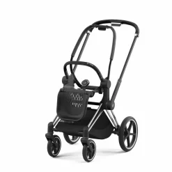 Set Priam Rahmen Chrome Black mit Wanne Lux und Sitzpaket Sepia Black