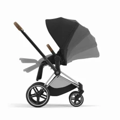 Set Priam Rahmen Matt Black mit Wanne Lux und Sitzpaket Sepia Black