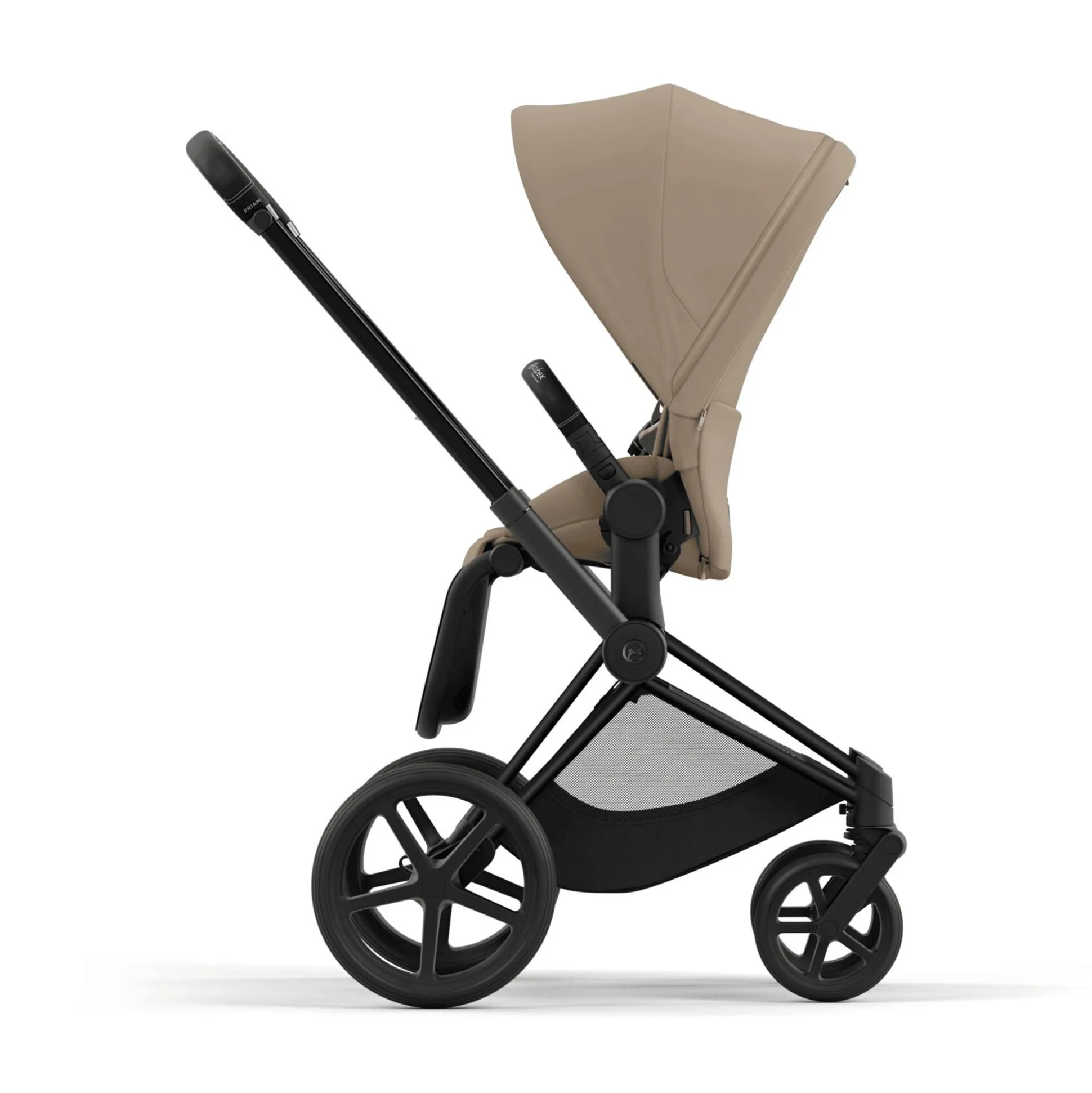 Set Priam Rahmen Matt Black mit Wanne Lux und Sitzpaket Cozy Beige