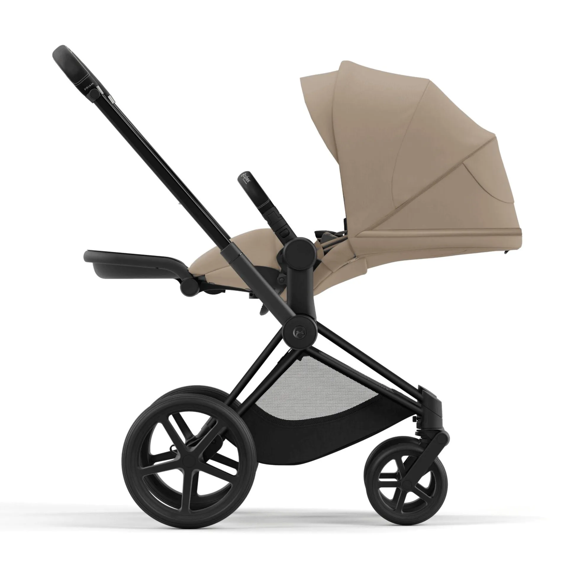 Set Priam Rahmen Matt Black mit Wanne Lux und Sitzpaket Cozy Beige