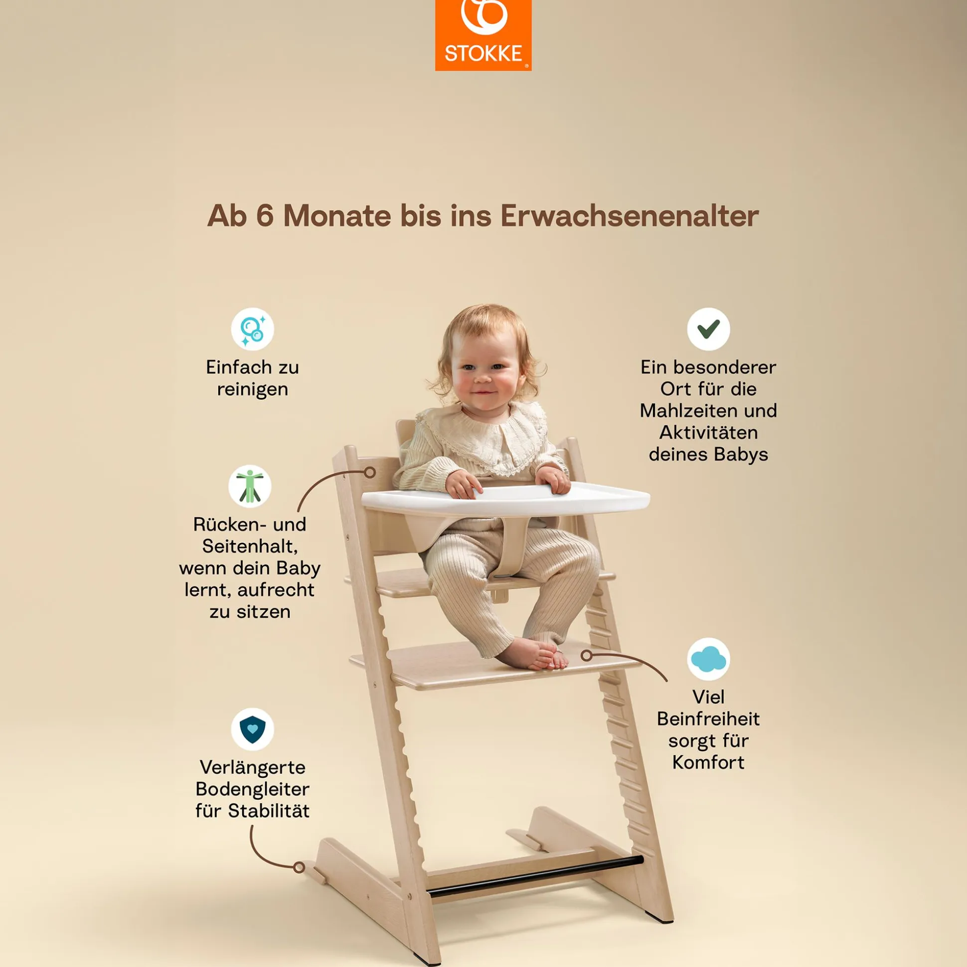 Set Tripp Trapp® Natural mit Baby Set und Tablett