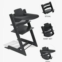 Set Tripp Trapp® Schwarz mit Baby Set und Tablett