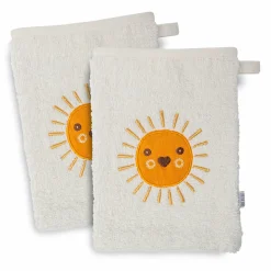 Set Waschhandschuhe mit Badetuch Sonne