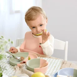 Silicone Bib Happy Fruits Cherry Rose Rose Rose Rose