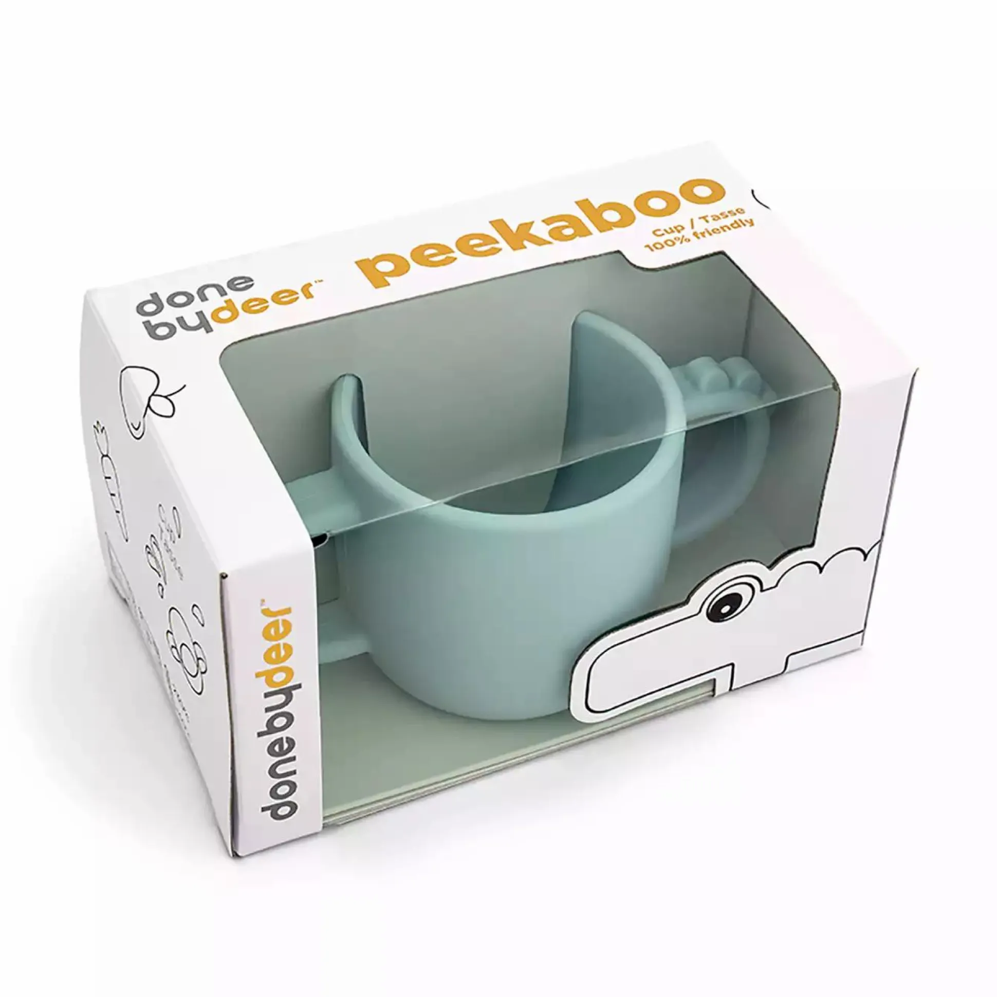 Silikon-Becher Peekaboo Croco Blau