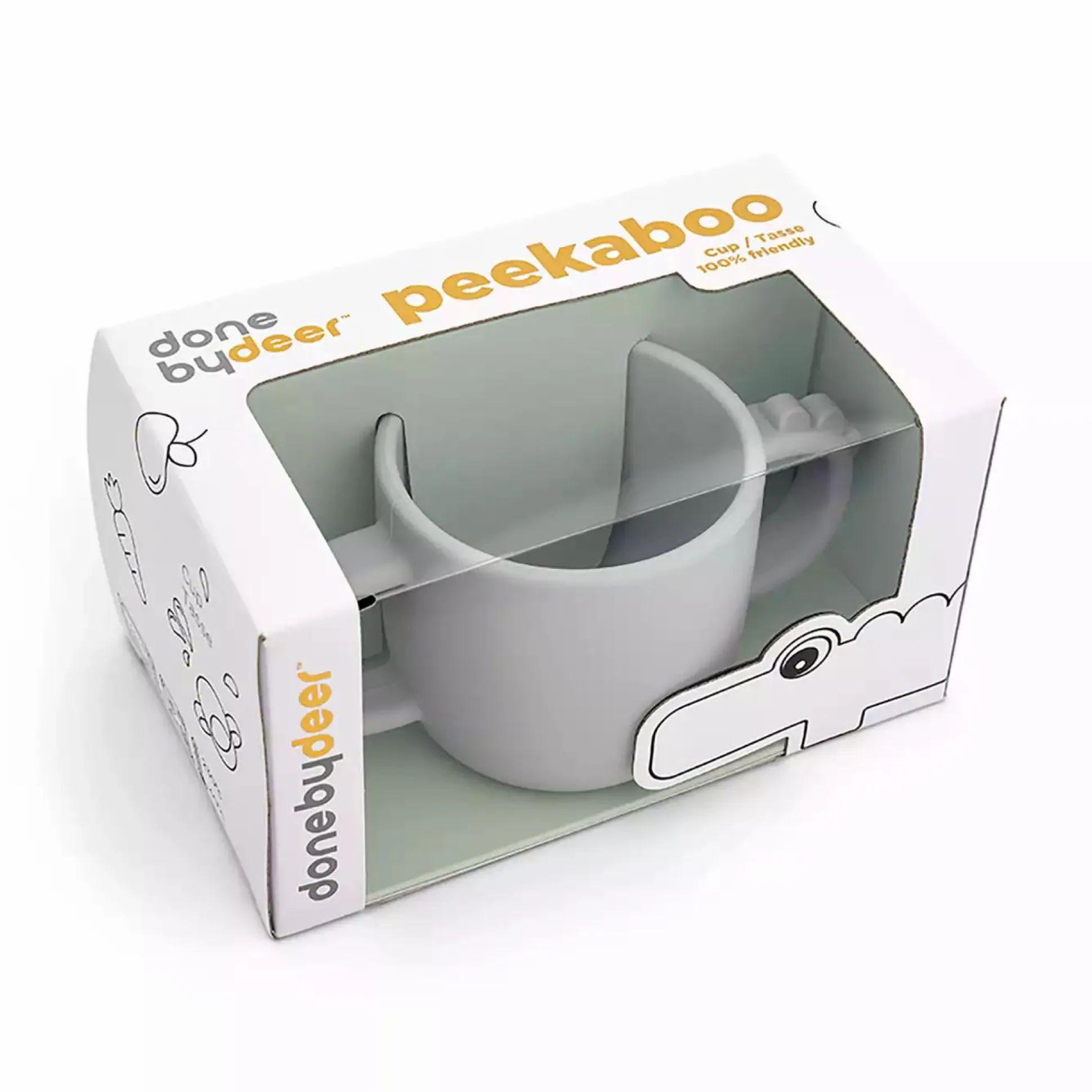 Silikon-Becher Peekaboo Croco Grau
