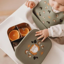 Silikon-Lätzchen Löwe Olive