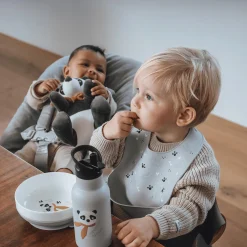 Silikon-Lätzchen Panda Grau