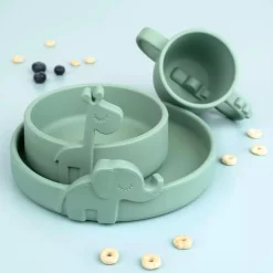 Silikon-Schüssel Peekaboo Raffi Grün