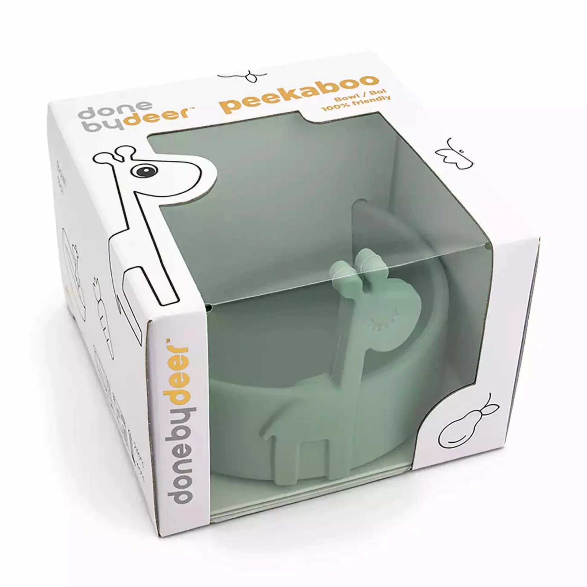 Silikon-Schüssel Peekaboo Raffi Grün