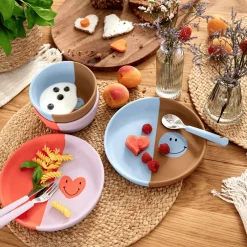 Silikonteller Happy Rascals Smile Sky Blue