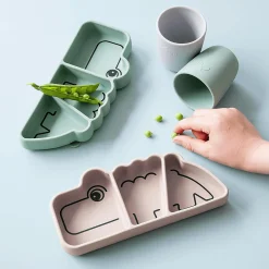 Silikonteller Stick & Stay Croco