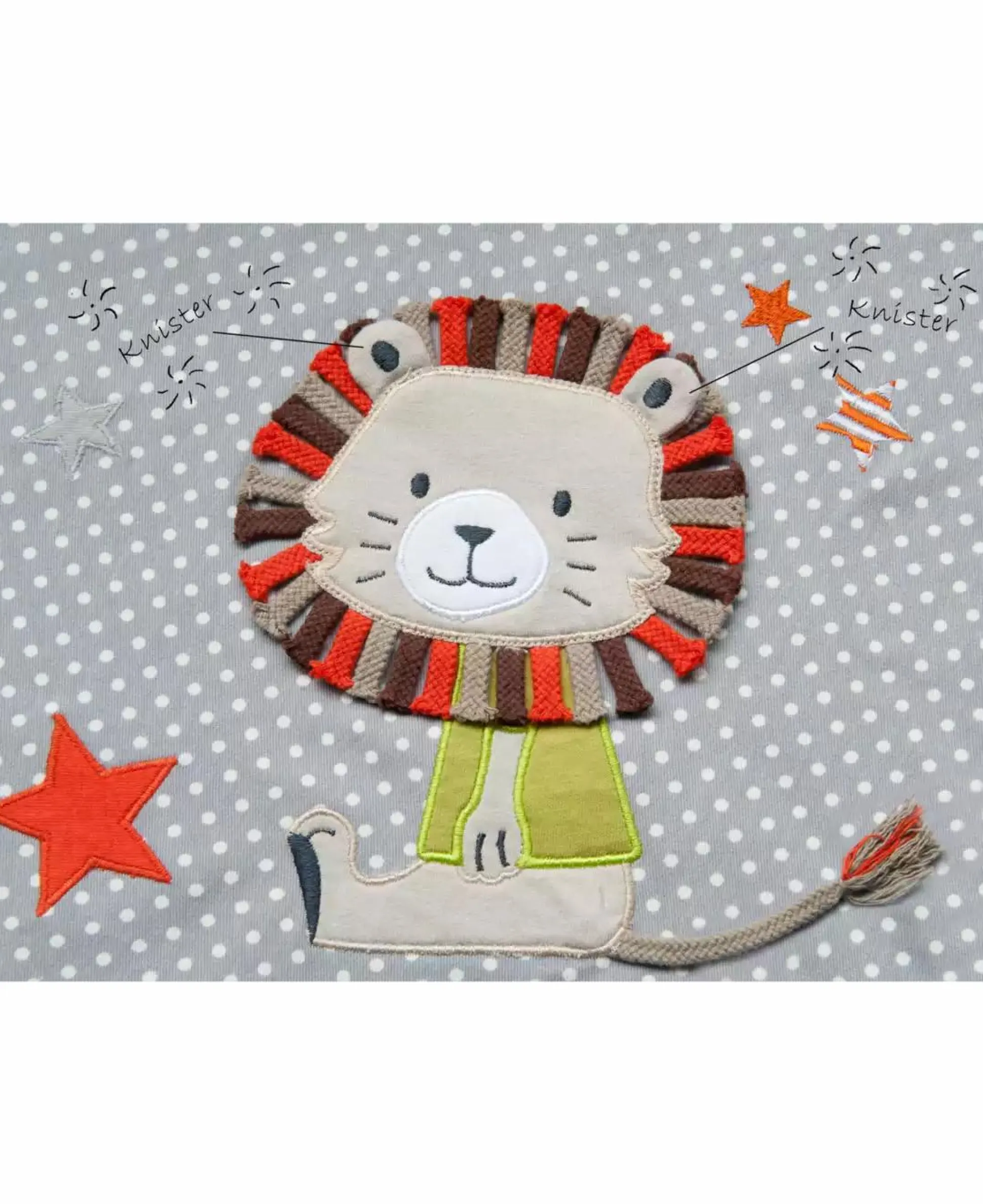 Stillkissenbezug Knisterlöwe grau