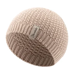 Strickmütze mit Waffelstruktur Beige