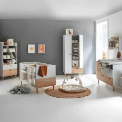 3-teiliges Babyzimmer Lovis mit Kommodenfüßen 92 cm für die breite Wickelkommode