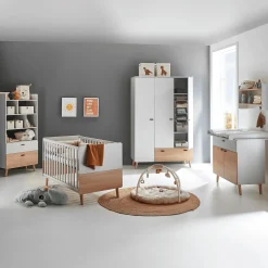 3-teiliges Babyzimmer Lovis mit Kommodenfüßen 88 cm für die schmale Wickelkommode