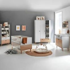 3-teiliges Babyzimmer Lovis mit Kommodenfüßen 92 cm für die schmale Wickelkommode