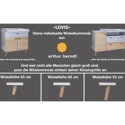 3-teiliges Babyzimmer Lovis mit Kommodenfüße 85 cm für die breite Wickelkommode