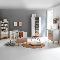 3-teiliges Babyzimmer-Set Lovis mit Kommodenfüßen 88 cm für die schmale Wickelkommode