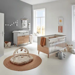 2-teiliges Spar-Set Babyzimmer Lovis mit Kommodenfüßen 92 cm für die schmale Wickelkommode