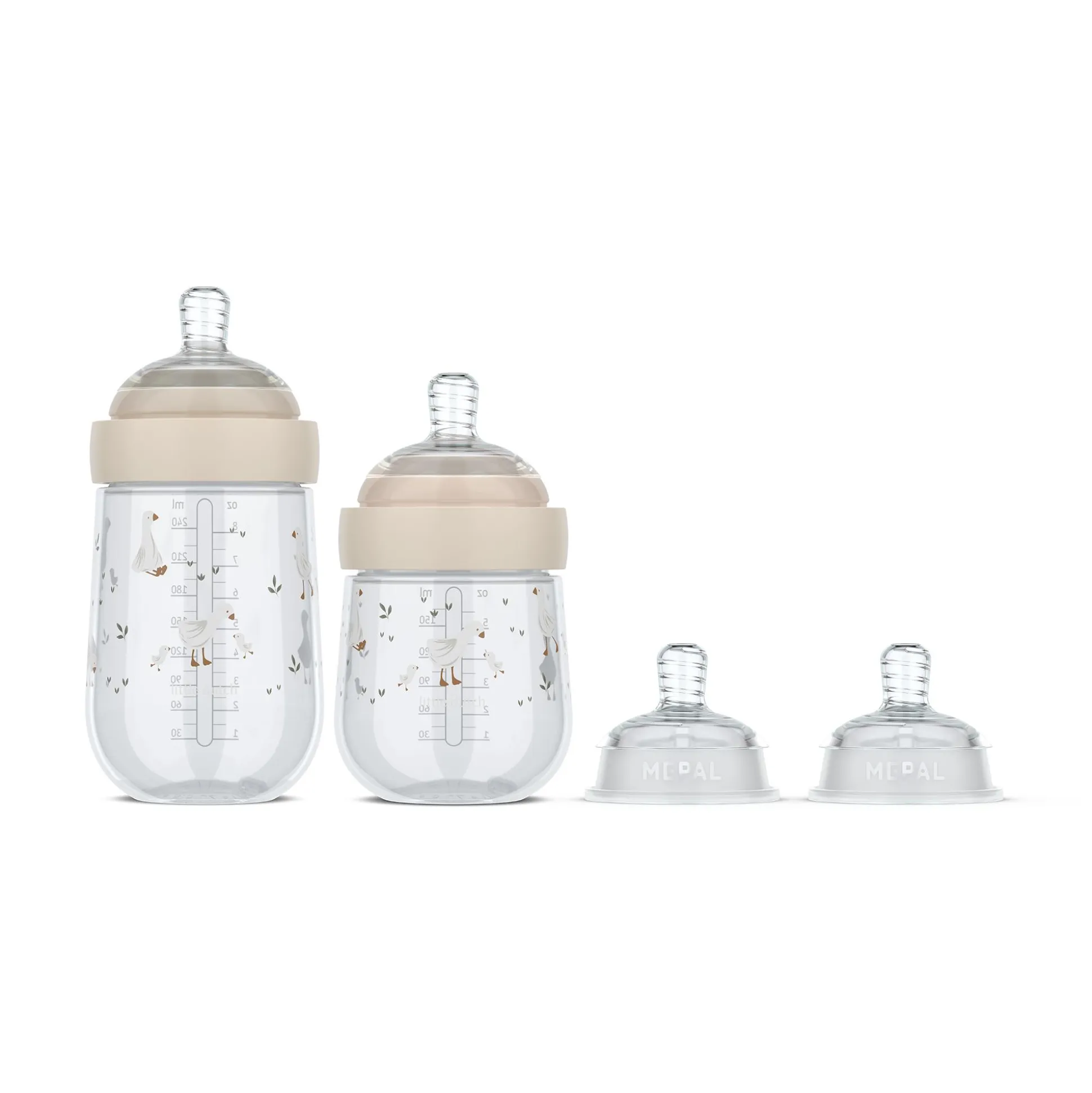 4-teiliges Starterset Babyflaschen Mio Little Goose