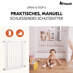 Tür- & Treppenschutzgitter Open N Stop 2 White 75-80 cm