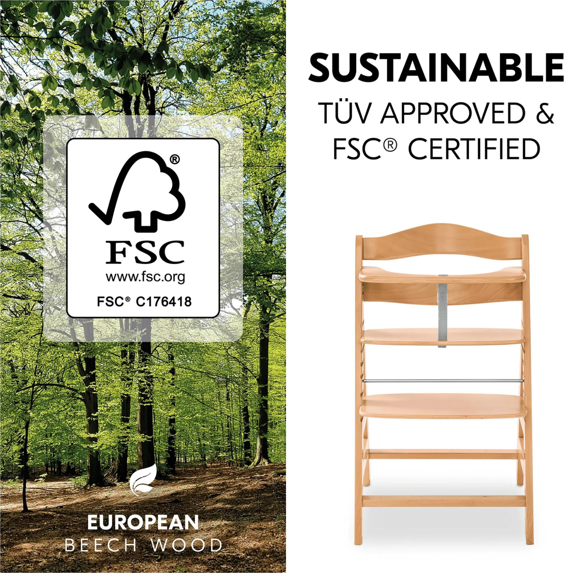 Treppenhochstuhl Alpha+ Natural