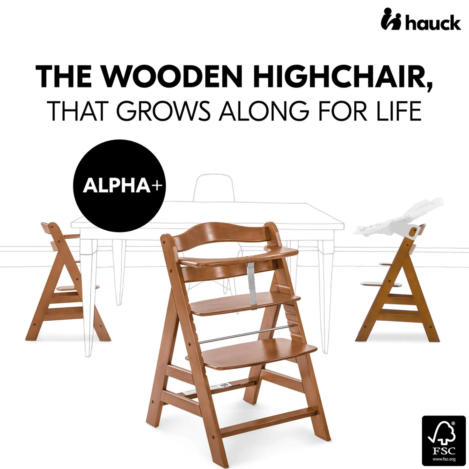 Treppenhochstuhl Alpha+ Walnut