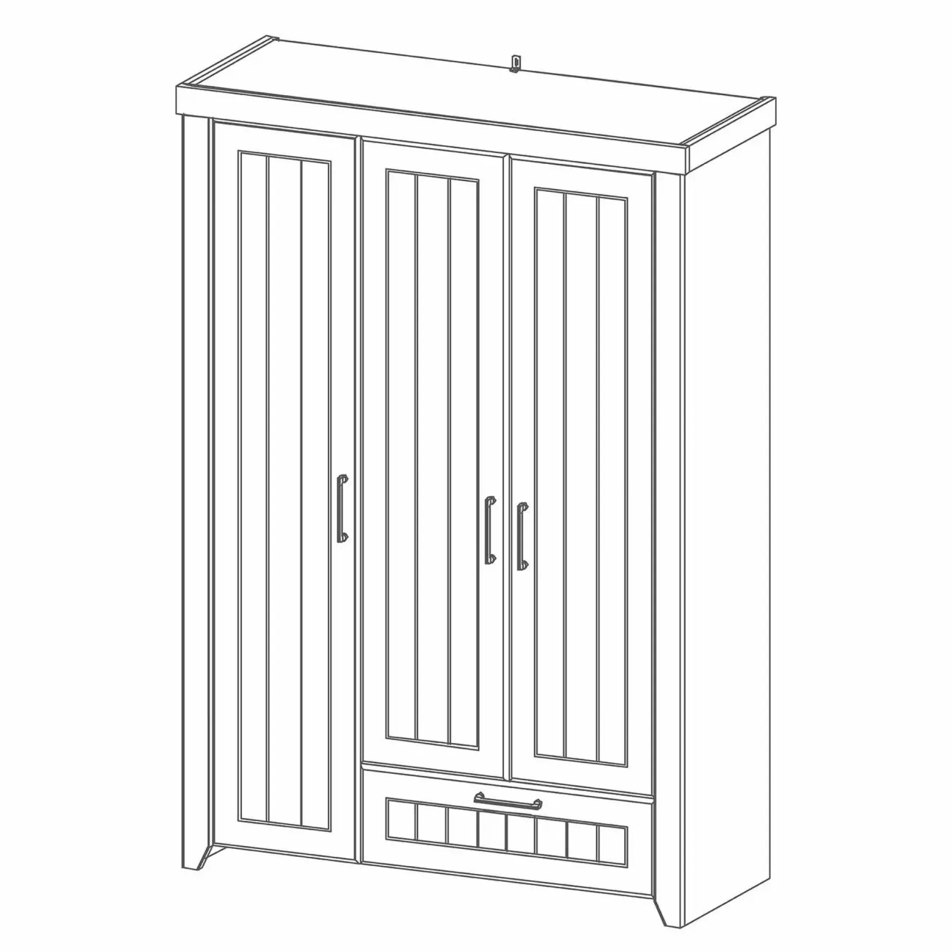 3-türiger Kleiderschrank Ella