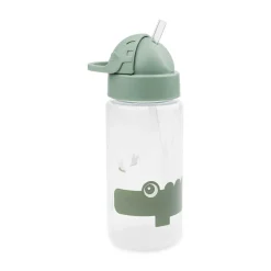 Trinkflasche mit Strohhalm Croco