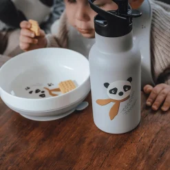 Trinkflasche Panda Grau
