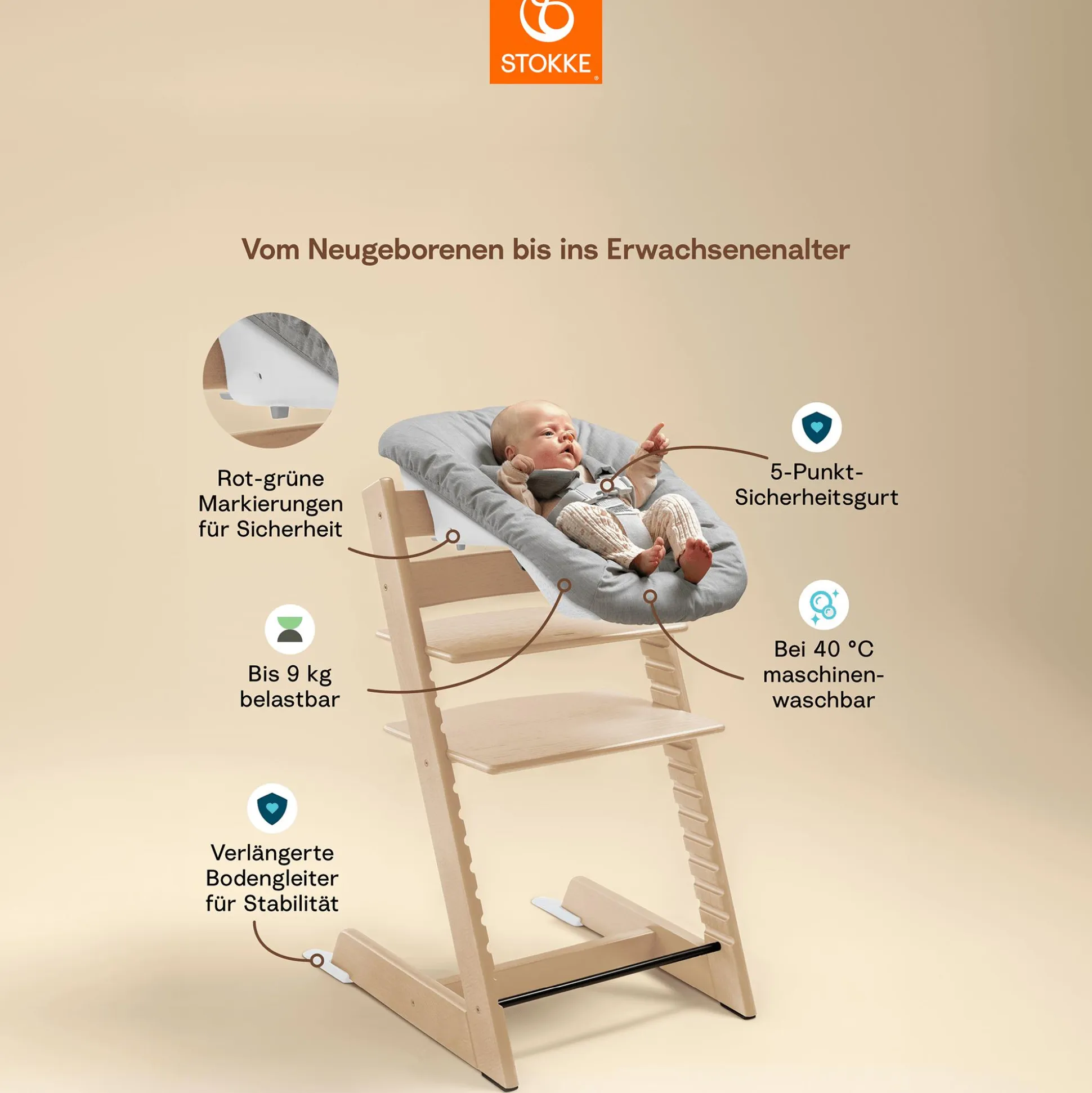 Trio Set Tripp Trapp® Buche Storm Grey