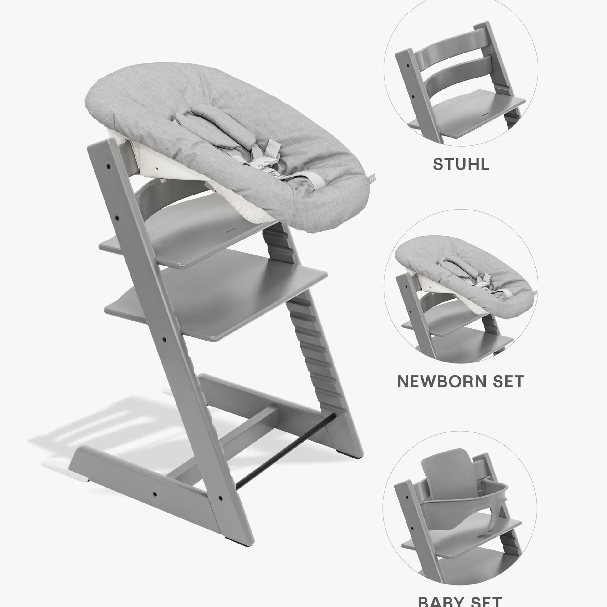 Trio Set Tripp Trapp® Buche Storm Grey