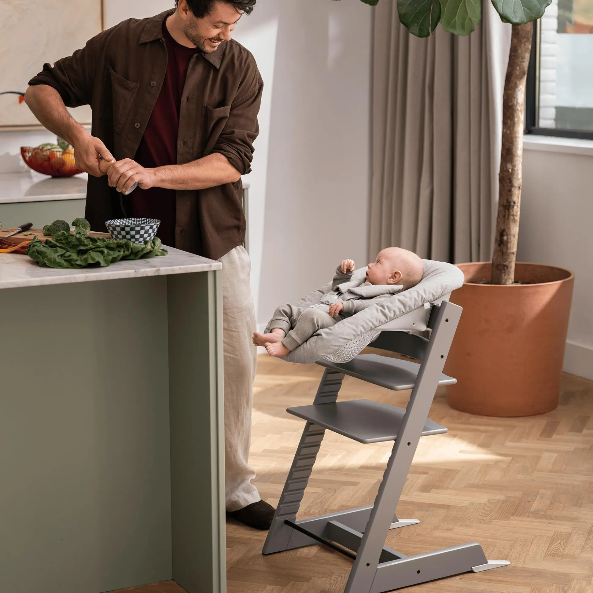 Trio Set Tripp Trapp® Buche Storm Grey