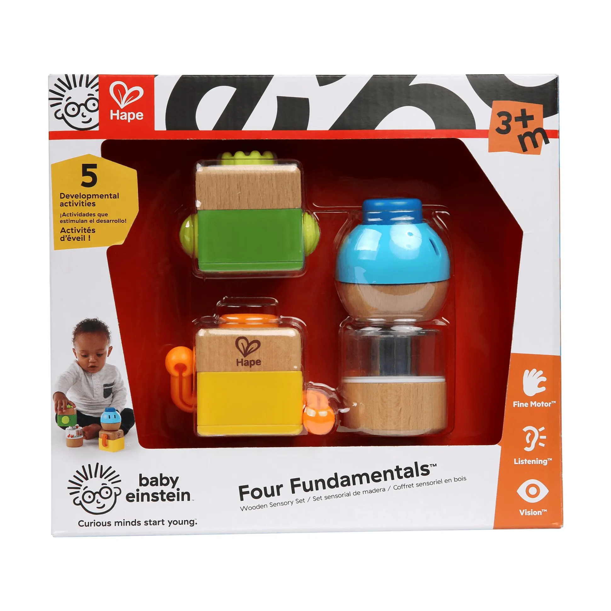 Vier verrückte Bausteine