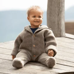 Wollwalk-Overall Walnuss Melange