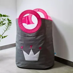 Wäschetasche grau mit Krone
