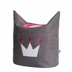 Wäschetasche grau mit Krone