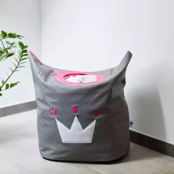 Wäschetasche grau mit Krone