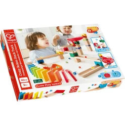 Zweispurige Murmelbahn mit Domino