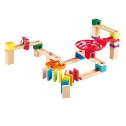 Zweispurige Murmelbahn mit Domino