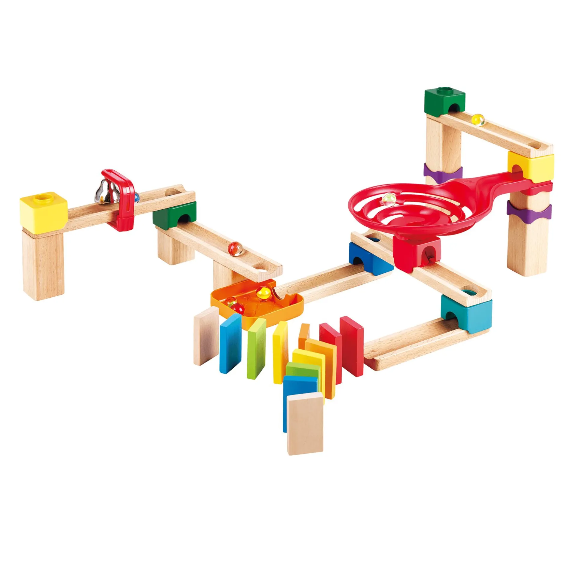 Zweispurige Murmelbahn mit Domino